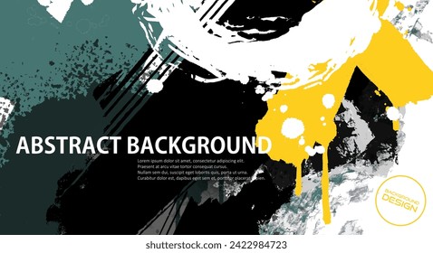 Abstract graffiti banner with colorful elements, paint splashes, scribbles and throw up pieces. Vector illustration.
