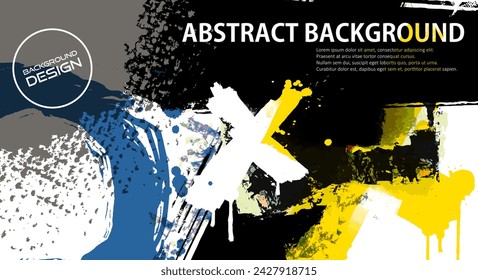 Abstract graffiti banner with colorful elements, paint splashes, scribbles and throw up pieces. Vector illustration.