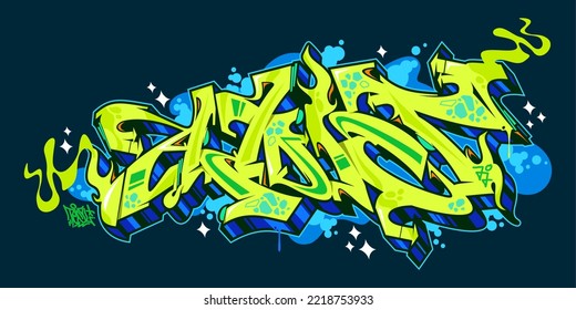 Abstract Graffiti Style Font Lettering Vector Illustration Template