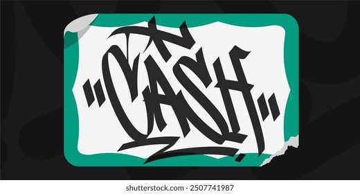 Abstract Graffiti Style Sticker Hello My Name Is With Some Street Art Lettering Vector Illustration