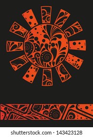 Abstract graffiti sun design template or background