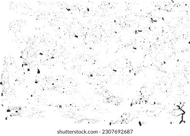Resumen del vector de efecto de grano y molienda de polvo. Textura de hormigón asqueroso y superficie de metal oxidado para los fondos. Efecto polvoriento negro y blanco sobre un fondo blanco. Vector de textura de superficie de gravidez.