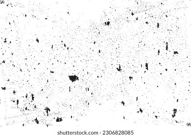 Abstract grain texture and dusty background vector. Black and white rust grunge effect on a white background. Stained concrete surface and dust texture vector. Gritty grunge effect and texture design.