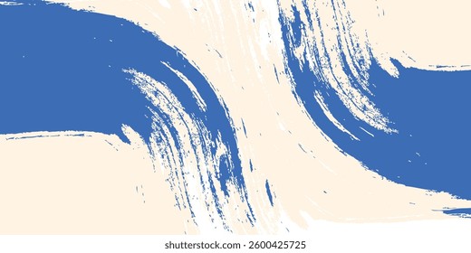 Abstract grainy blue spiral brush stroke with spray texture. Hand drawn distress damaged simple art abstract