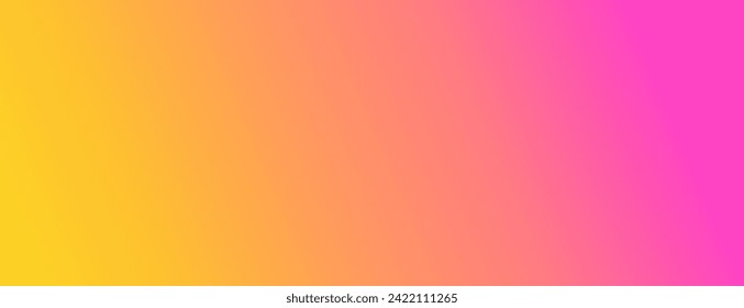 Abstract grainy gradient background. Colorful yellow, peach, pink gradient long banner. Vector