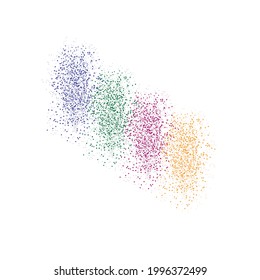 Resumen de textura multicolor granulada sobre un fondo blanco. Imagen vectorial.