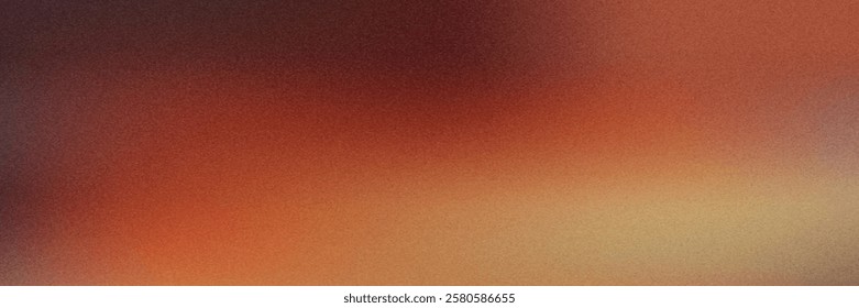 Abstract grainy noisy gradient background, brown orange glowing gradient wave, dark backdrop banner poster header design, 