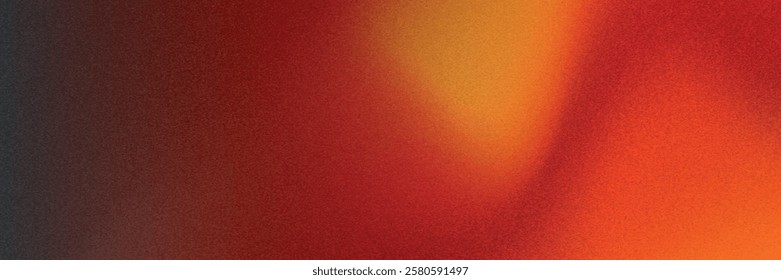 Abstract grainy noisy gradient background, brown orange glowing gradient wave, dark backdrop banner poster,