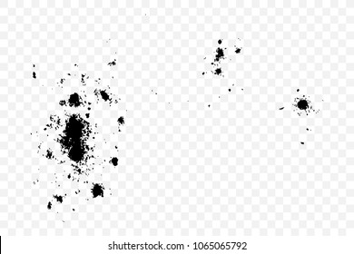 Abstract grainy texture isolated on transparent background. Silhouette of sugar flakes or salt, almond, wheat flour spread on the flat surface or table. Dust, sand blow or bread crumbs. Top view. 