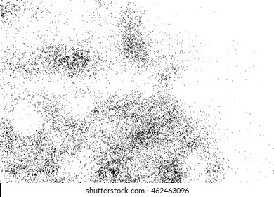 Abstract grainy texture isolated on white background. Silhouette of food flakes such as salt or almond or wheat flour spread on the flat surface or table. Top view. Dust, sand blow or bread crumbs.