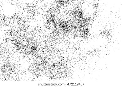 Abstract grainy texture isolated on white background. Silhouette of food flakes such as salt or almond or wheat flour spread on the flat surface or table. Top view. Dust, sand blow or bread crumbs.