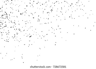 Abstract grainy texture isolated on white background. Top view. Dust, sand blow or bread crumbs.Silhouette of food flakes such as salt or almond or wheat flour spread on the flat surface or table. 