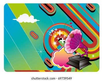 abstract gramophone color vector