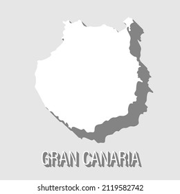 abstract Gran Canaria, Canary Islands outline shape isolated on blue background, vector illustration