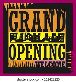 Abstract Grand Opening sign, vector illustration