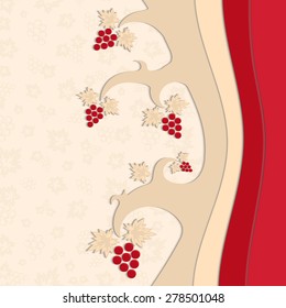 Abstract grape tree on a seamless background. Red.