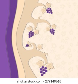 Abstract grape tree on a seamless background. Purple.