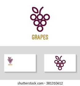 Abstract grapes logo template. Grapes icon. Abstract purple grapes. Abstract grapes on a white background. Minimal grapes