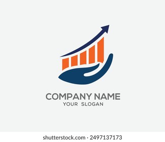 Abstract graph and arrow for economics corporate business finance marketing logo vector