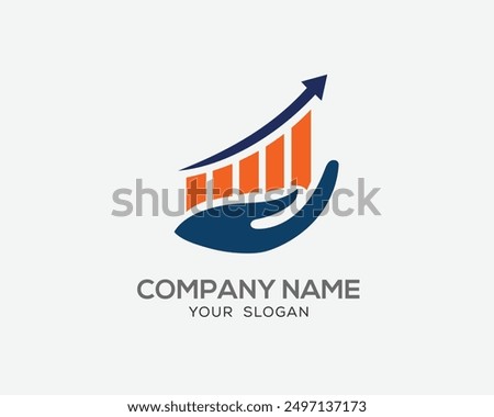 Abstract graph and arrow for economics corporate business finance marketing logo vector