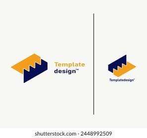 abstract graph with arrow template logo.