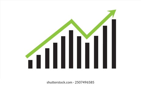 Abstract Graph with increase report. Diagram with rise and gain progress. Money business increase design.