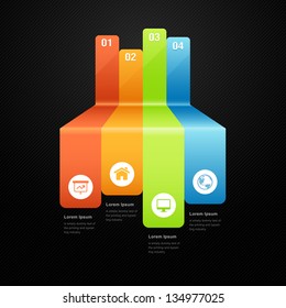 Abstract graph info graphics color vector illustration