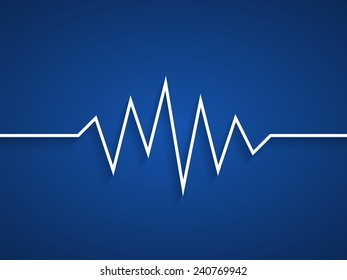 Abstract Graph, White Signal on Blue Background