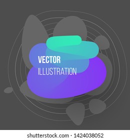 Abstract graphic 3d element. Modern liquid form. Green violet gradient dynamic shape. Eps10 vector.