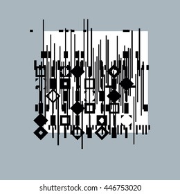 Abstract graphic art, vector geometric illustration.