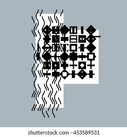 Abstract graphic art, vector geometric illustration.