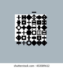 Abstract graphic art, vector geometric illustration.