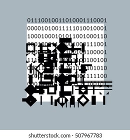 Abstract graphic art, vector geometric illustration.