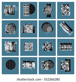 Abstract graphic arts set, vector geometric illustrations collection.