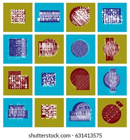 Abstract graphic arts set, vector geometric illustrations collection.