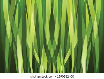 Abstract graphic background with dynamic, wavy stripes. Bright green stripes, lines on a vector background.