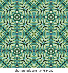 Abstract graphic background, floral geometric seamless pattern, tribal ethnic arabic indian ornament. Hand drawn fabric repeating texture. 