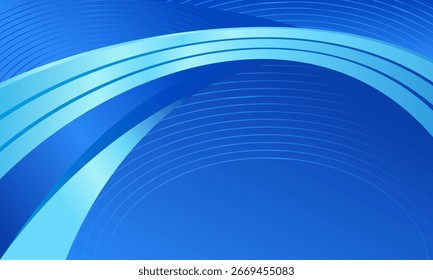 Ein abstrakter grafischer Hintergrund mit fließenden, wellenförmigen Formen und dynamischen Linien in verschiedenen Blautönen. Es eignet sich ideal für Technologie-, Geschäfts- oder Unternehmensthemen.