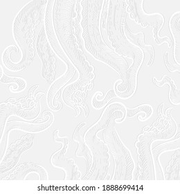 Abstract graphic background with octopus tentacles, vector