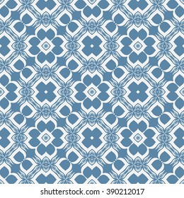 Abstract graphic background, seamless floral geometric pattern. repeating monochrome fabric texture. Tribal ethnic ornament, vector illustration. 