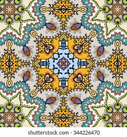 Abstract graphic background, seamless geometric pattern, tribal ethnic arabic indian ornament. Hand drawn doodle repeating texture. Vector illustration