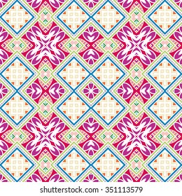 Abstract graphic background, seamless geometric pattern,  tribal ethnic arabic indian ornament. Hand drawn fabric repeating texture. 