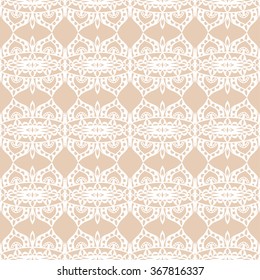 Abstract graphic background, seamless lace pattern, repeating geometric texture. Tribal ethnic ornament, vector illustration. 
