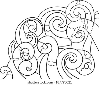 Abstract graphic background with wave, vector