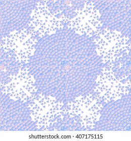 Abstract graphic circle ornament with triangles drawn in line art style. Vector seamless pattern in black and white colors. Coloring book page design