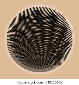 abstract graphic circular symbol with optical waves in black