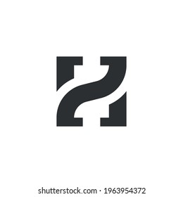 Abstract graphic combination of letters Z and H