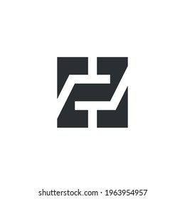 Abstract graphic combination of letters ZH, HZ