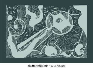 abstract graphic composition. hand drawn vector background