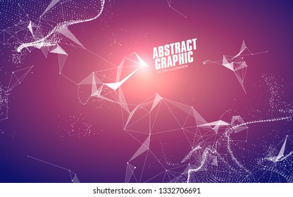 Abstract graphic consisting of points, lines and connection, Internet technology.